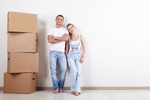 Commercial moving team planning a business relocation in Churchend