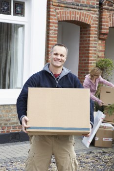 Moving van with separated recyclable materials in Church End