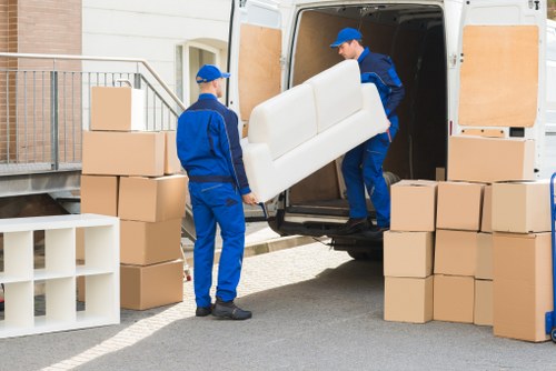 Office furniture and equipment prepared for a commercial move in Churchend