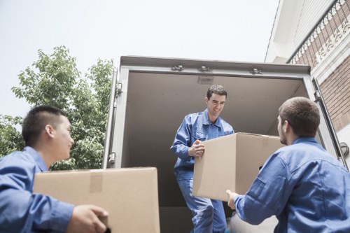 Charity donation items prepared for reuse during a move