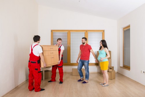 Removal team planning a local move in Churchend