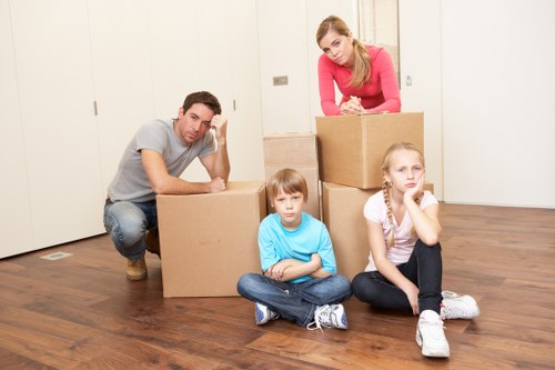 Prepared moving checklist and packed boxes for a Churchend relocation